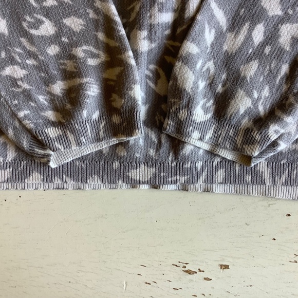 Ann Taylor gray white 100% Cotton lightweight Crew neck sweater XL - Picture 7 of 7